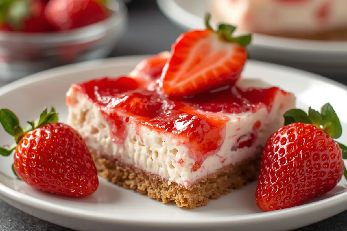 No Bake Strawberry Cheesecake Bars