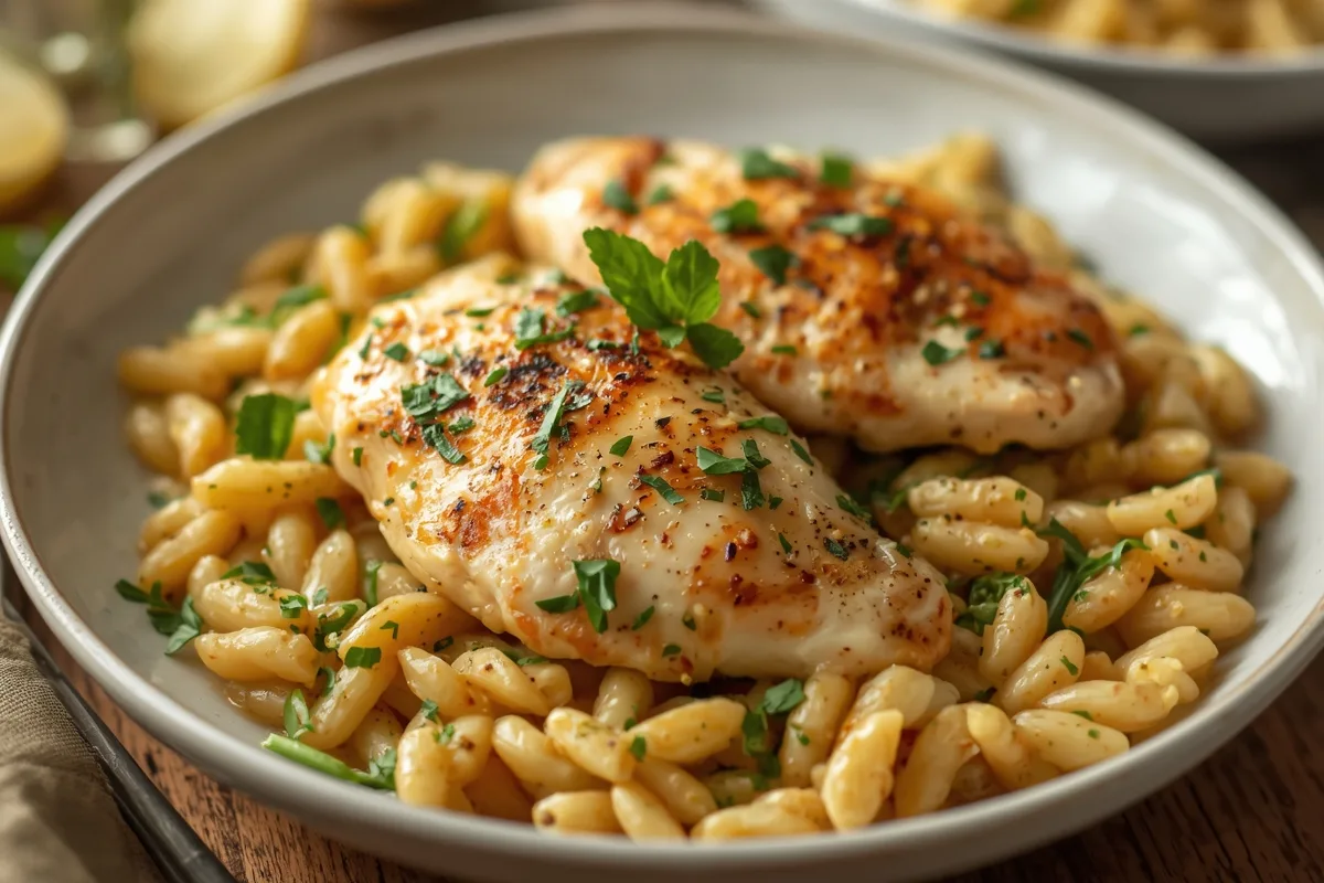 One Pot Lemon Chicken Orzo – Easy Spring Dinner Recipe