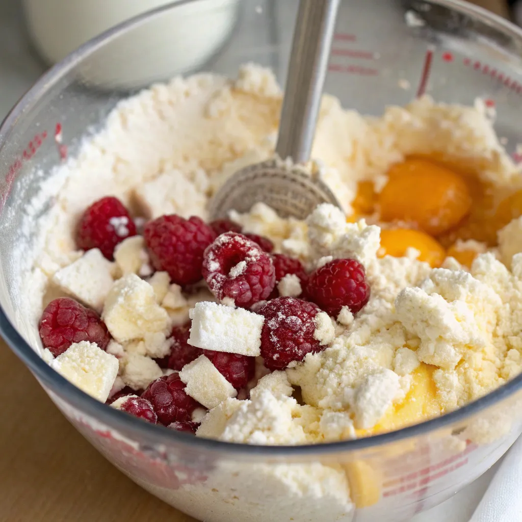 Raspberry Cottage Cheese Scones