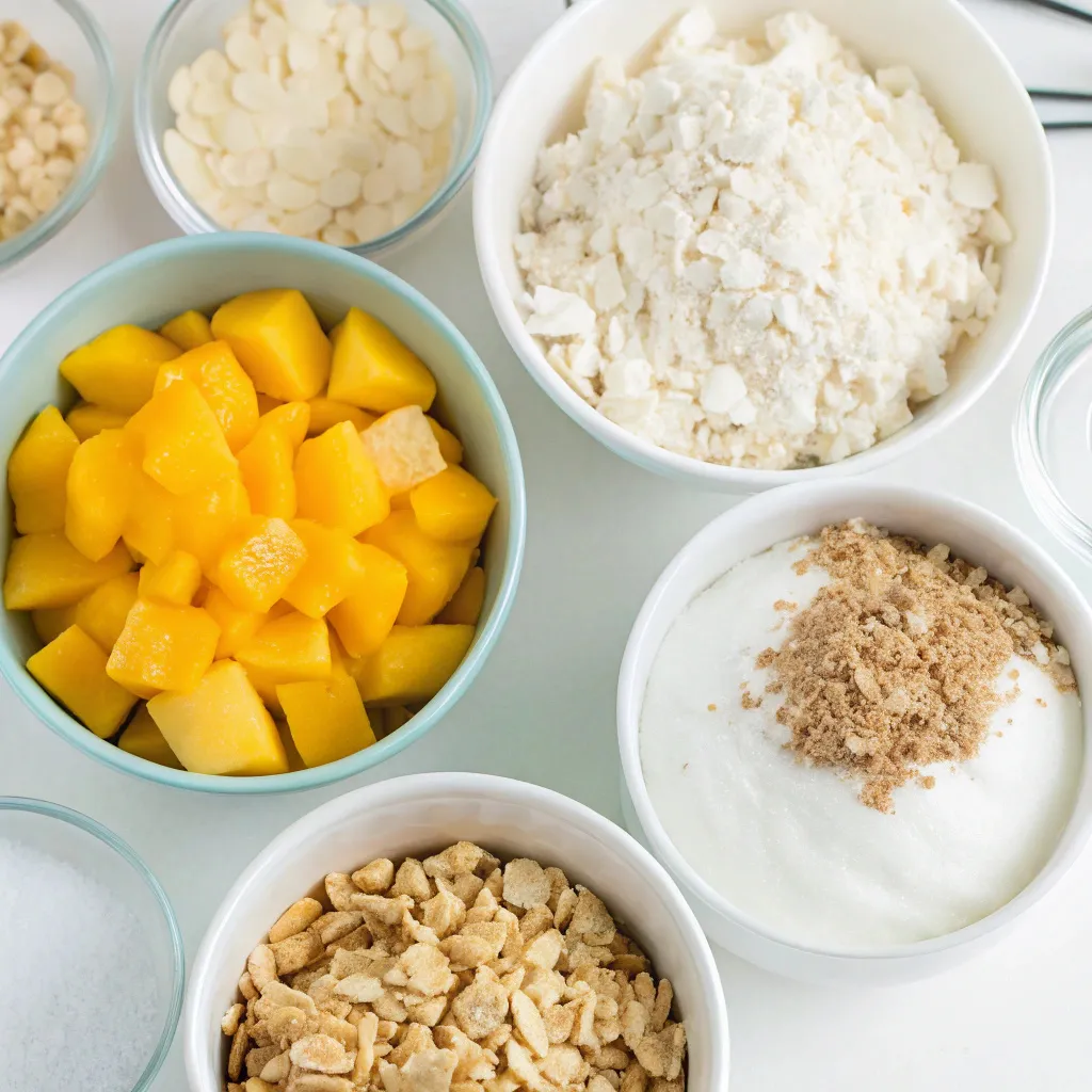 Soft Coconut Mango Greek Yogurt Oat Muffins