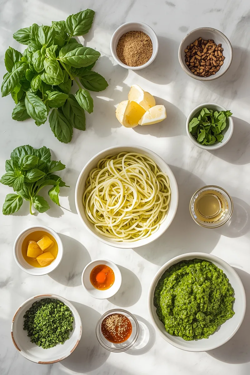 Irresistible Zucchini Noodles Pesto: Easy 4-Serving Dish 1 Zucchini Noodles with Pesto – Healthy Low Carb Pasta