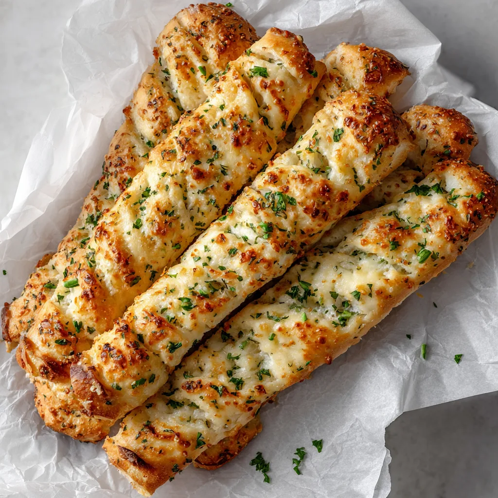 3-Ingredient Cottage Cheese Garlic Breadsticks