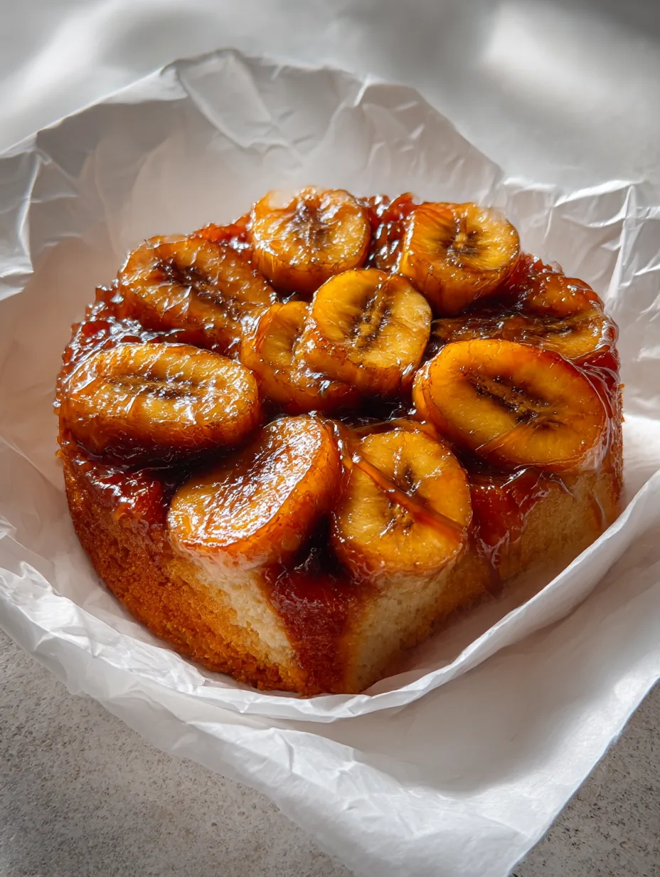 Caramel Banana Upside-Down Cake