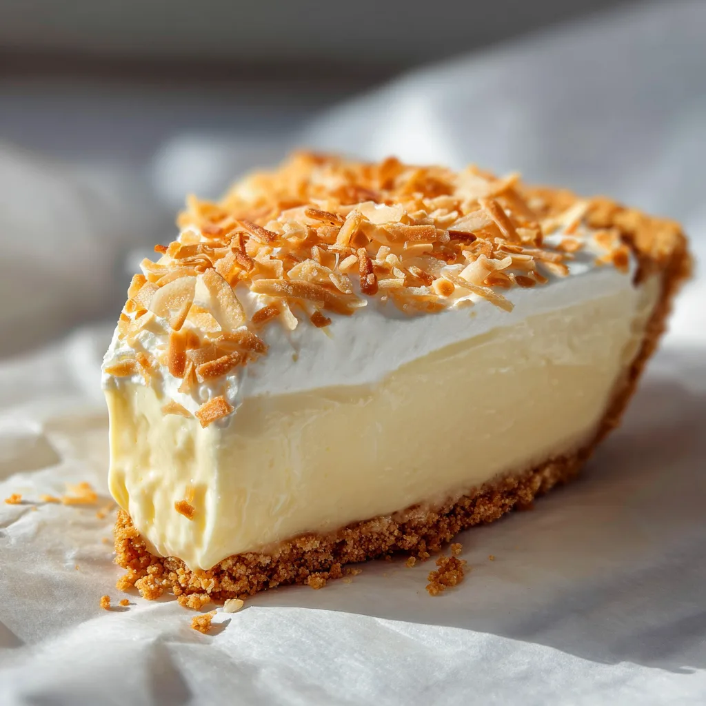 Creamy Coconut Frozen Pie with Condensed Milk
