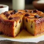 Caramel Bread Cake with Raisins