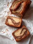 Soft & Moist Greek Yogurt Banana Bread with Cinnamon Swirl Slices