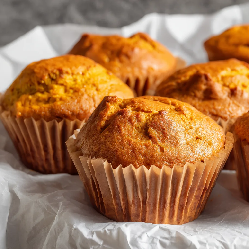Warm Ginger Pumpkin Cottage Cheese Muffins