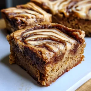 Cinnamon Roll Greek Yogurt Blondies
