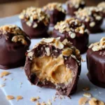 Chocolate Peanut Butter Frozen Yogurt Bites