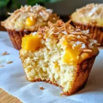 Soft Coconut Mango Greek Yogurt Oat Muffins