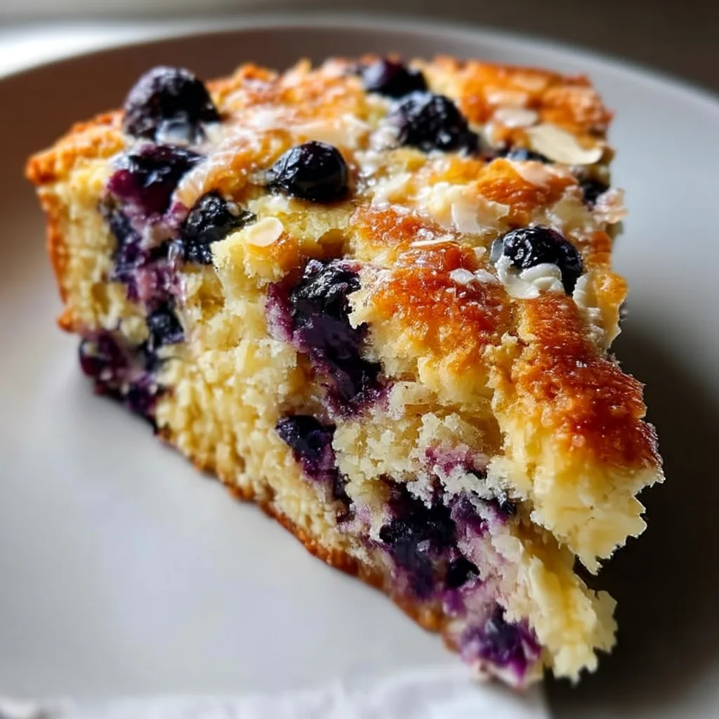 3-Ingredient Blueberry Oat Breakfast Cake
