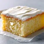 Square Slice of Vanilla Sheet Cake