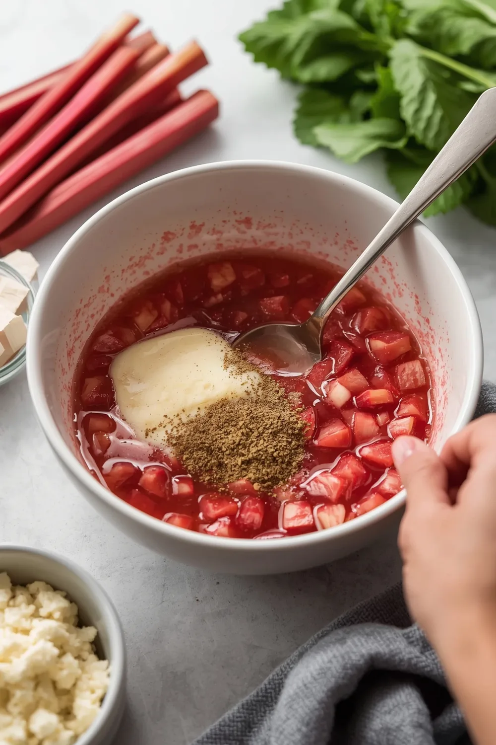 Easy Rhubarb Compote with Ginger and Vanilla Flavor