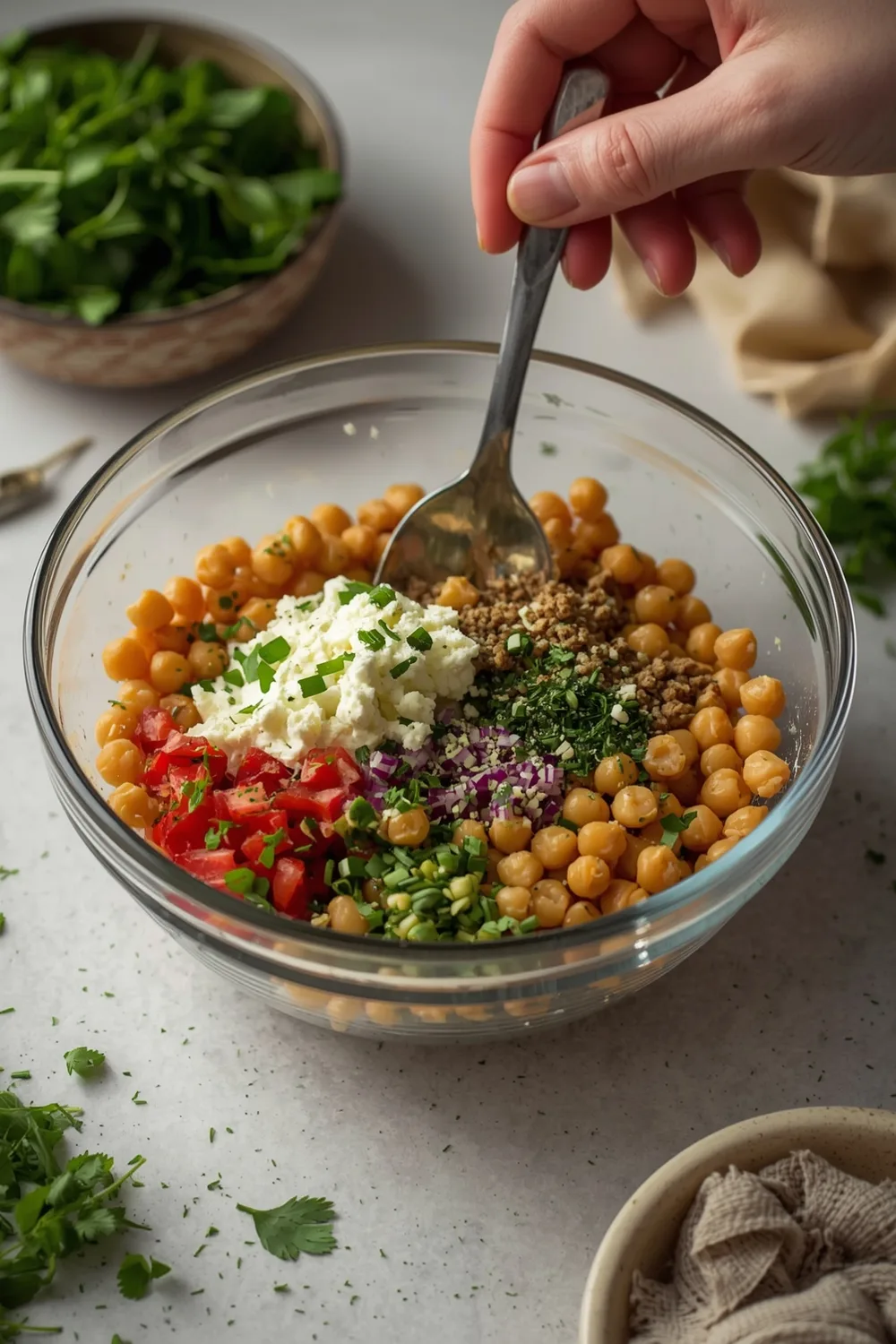 Easy Mediterranean Chickpea Salad with Feta and Herbs Recipe