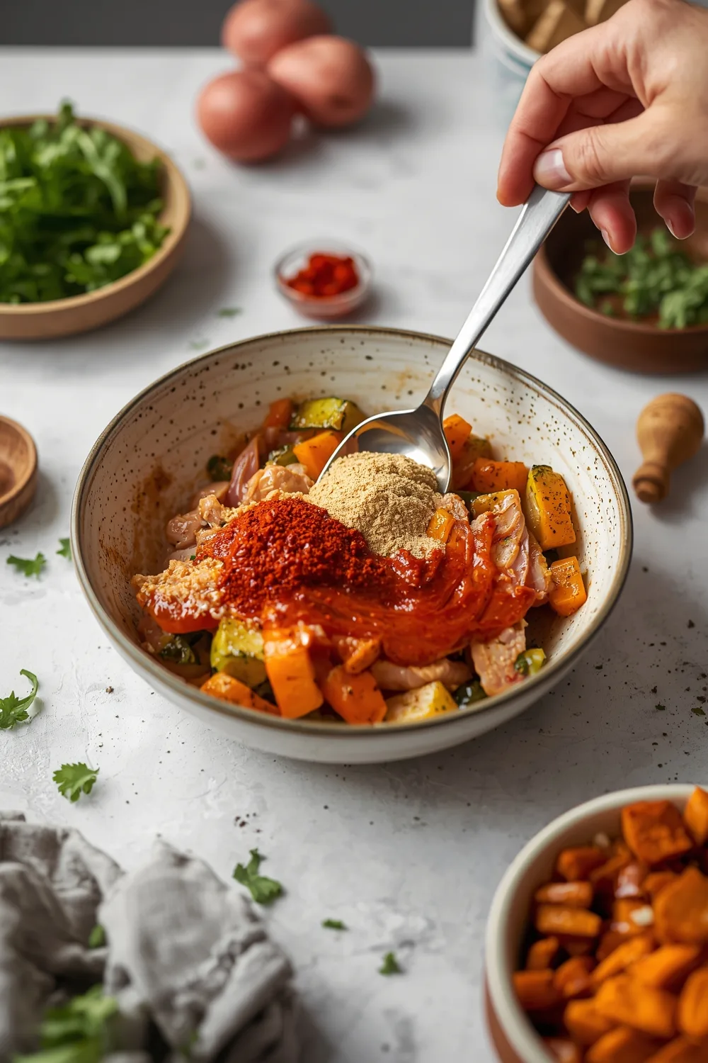 Easy Harissa Chicken and Vegetable Sheet Pan Dinner
