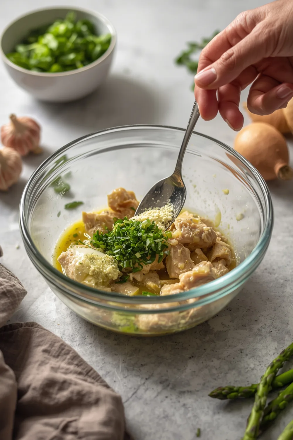Quick Garlic Butter Chicken Skillet with Asparagus Recipe