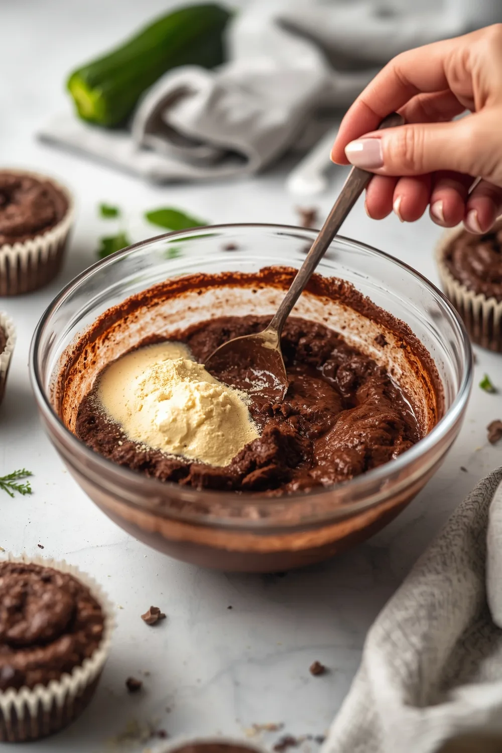 Healthy Chocolate Zucchini Muffins That Are Super Moist