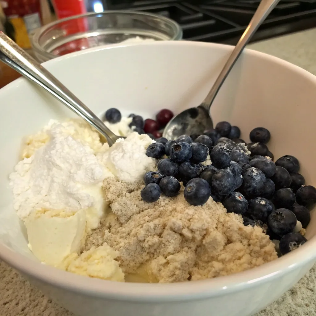 3-Ingredient Cottage Cheese Blueberry Cake