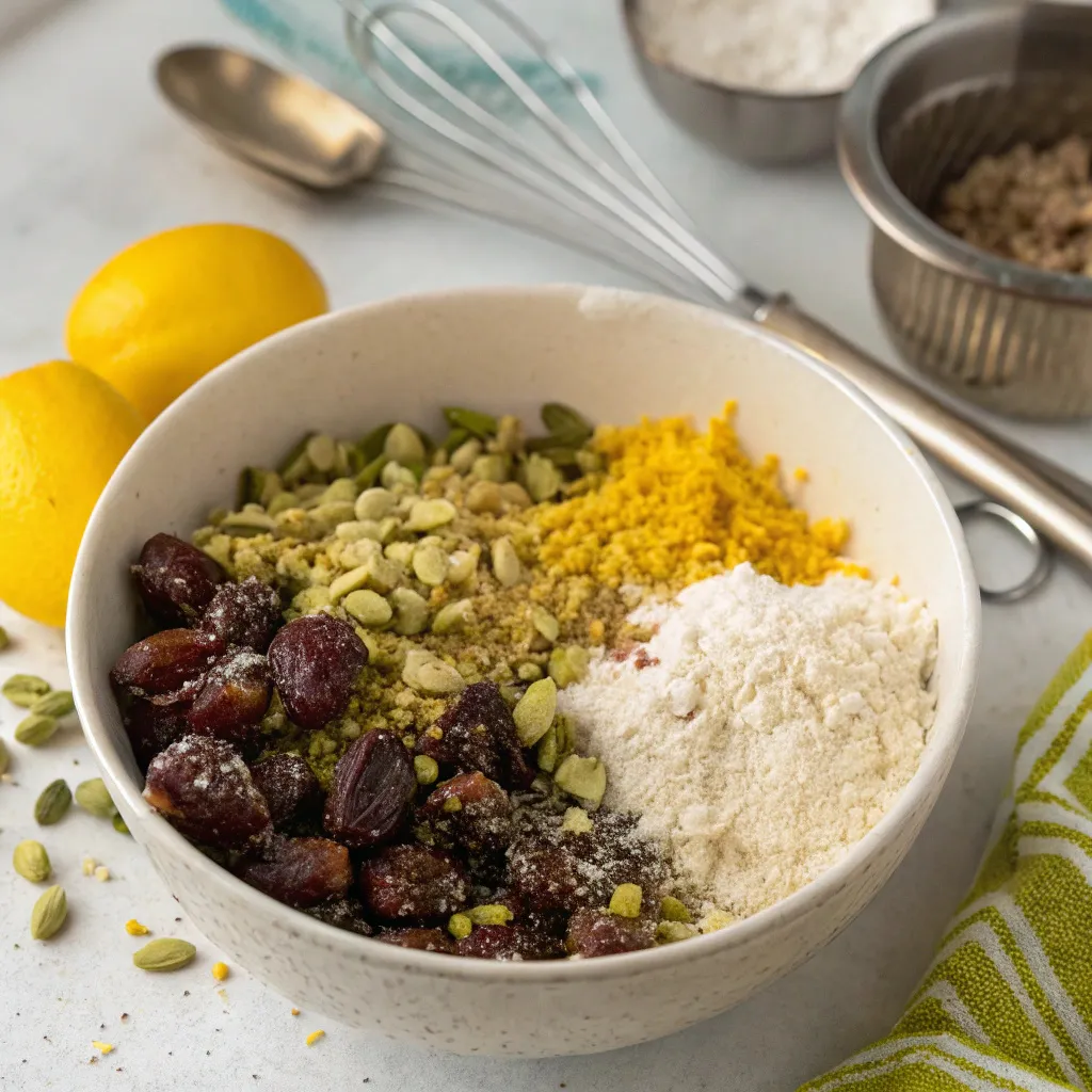 Date Pistachio Lemon Soft Crumb Celebration Cake