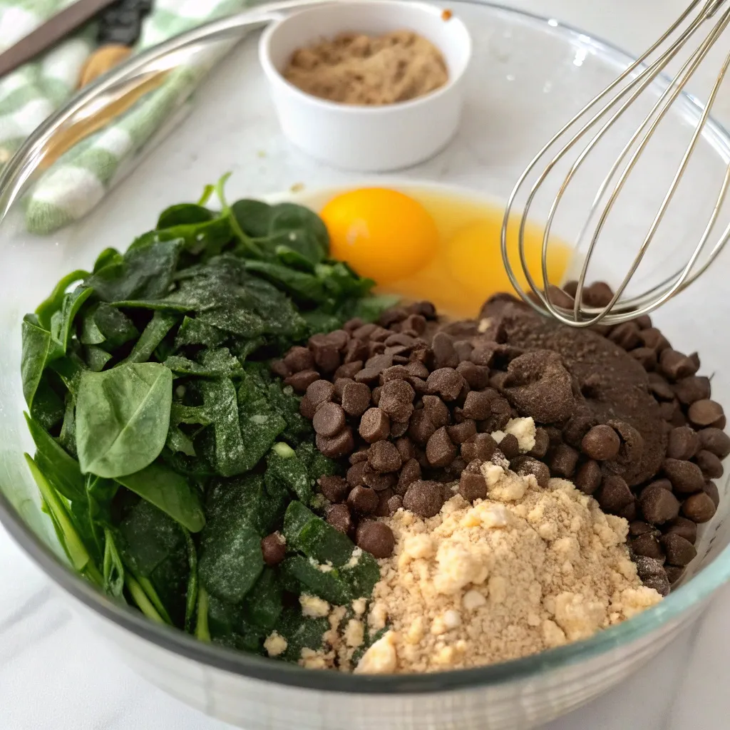 Flourless Spinach Chocolate Muffins