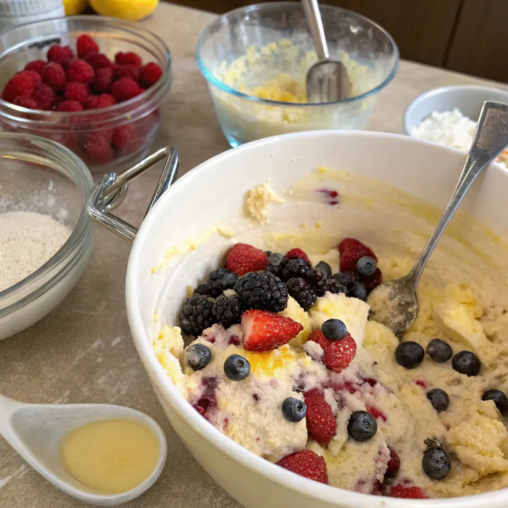 Lemon Berry Bread Pudding Muffins