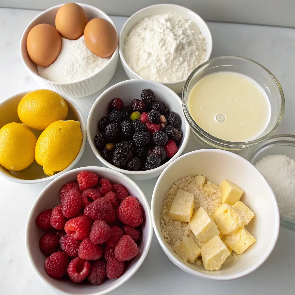 Lemon Berry Bread Pudding Muffins