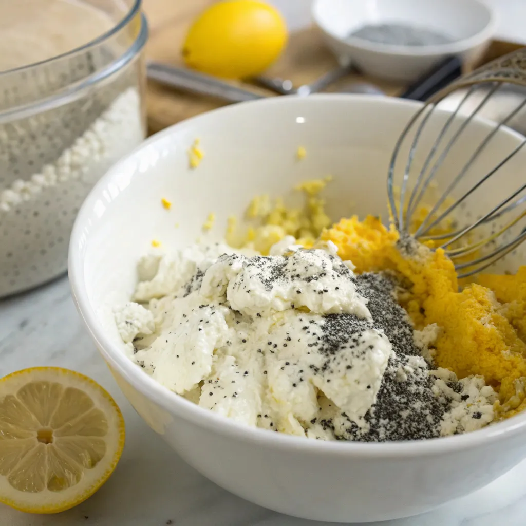 Lemon Poppy Seed Cottage Cheese Bake