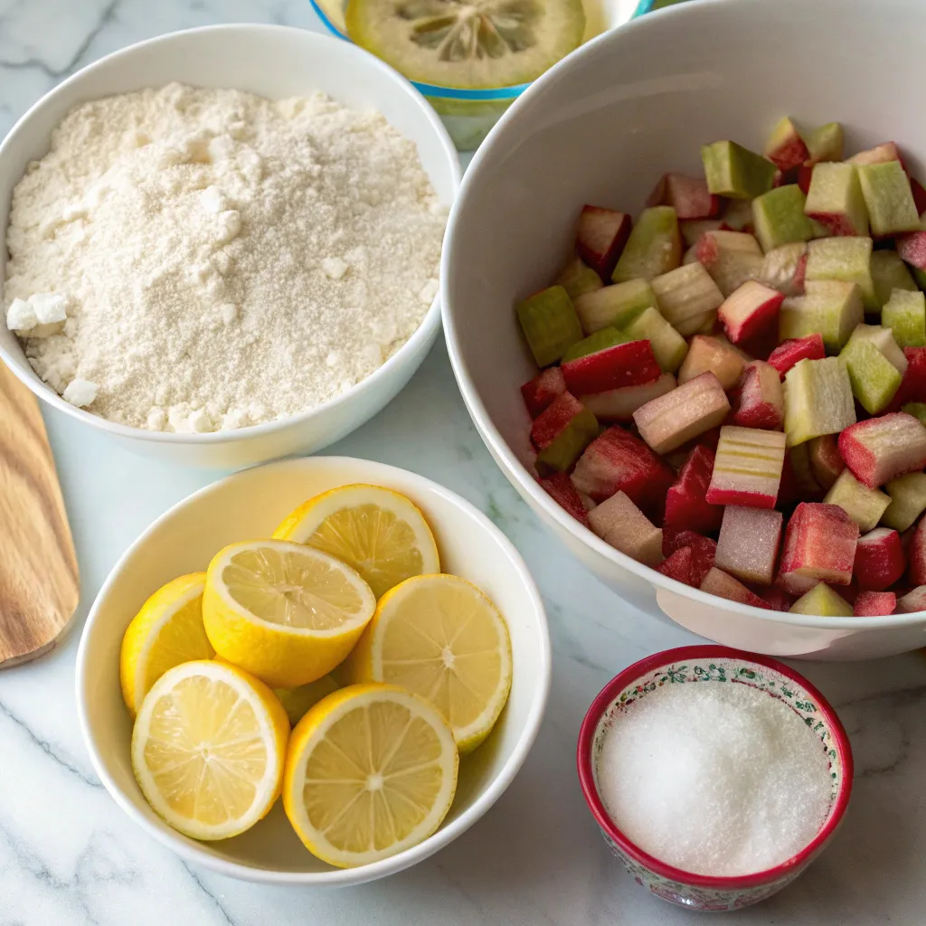 Lemon Rhubarb Streusel Muffins