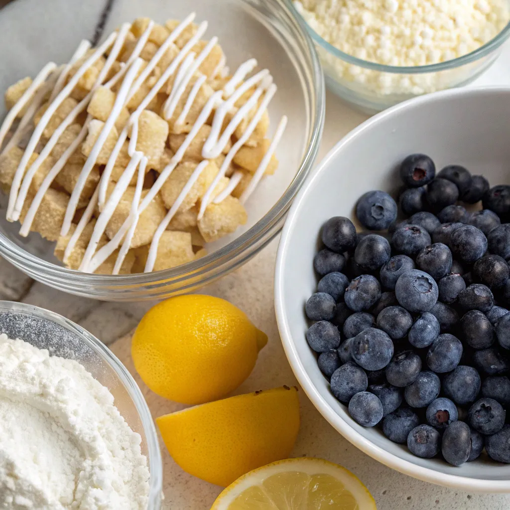 Luscious Mini Blueberry Lemon Cookie Bars with White Chocolate Drizzle