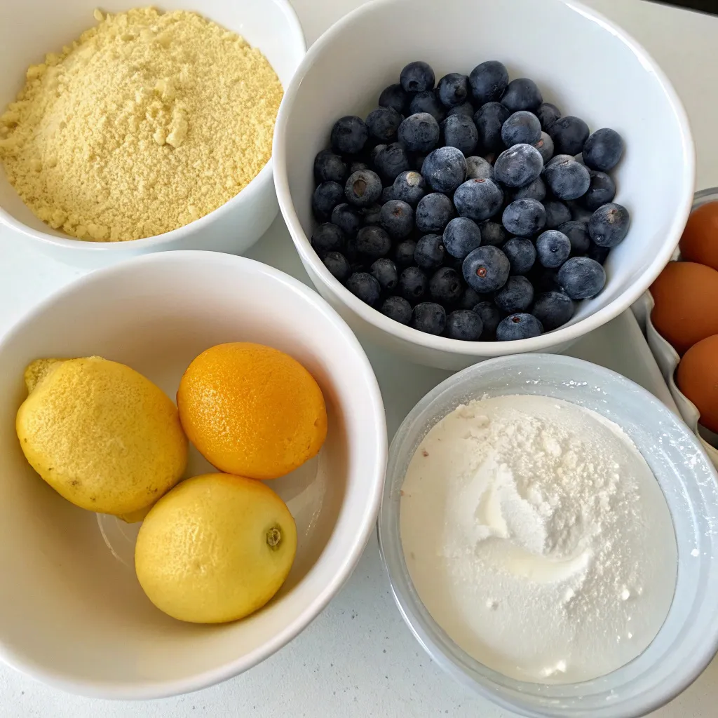 No Flour Blueberry Lemon Yogurt Cake