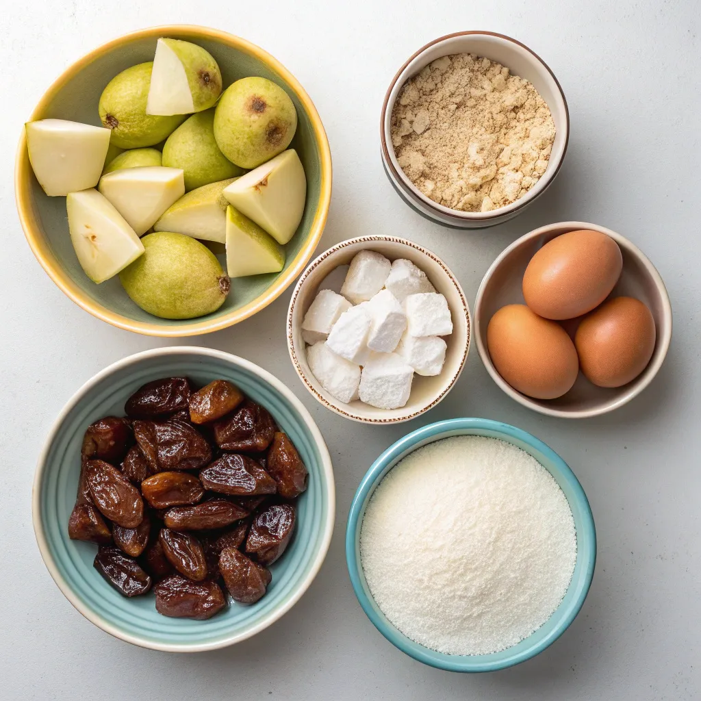 Moist Pear Date Yogurt Cake