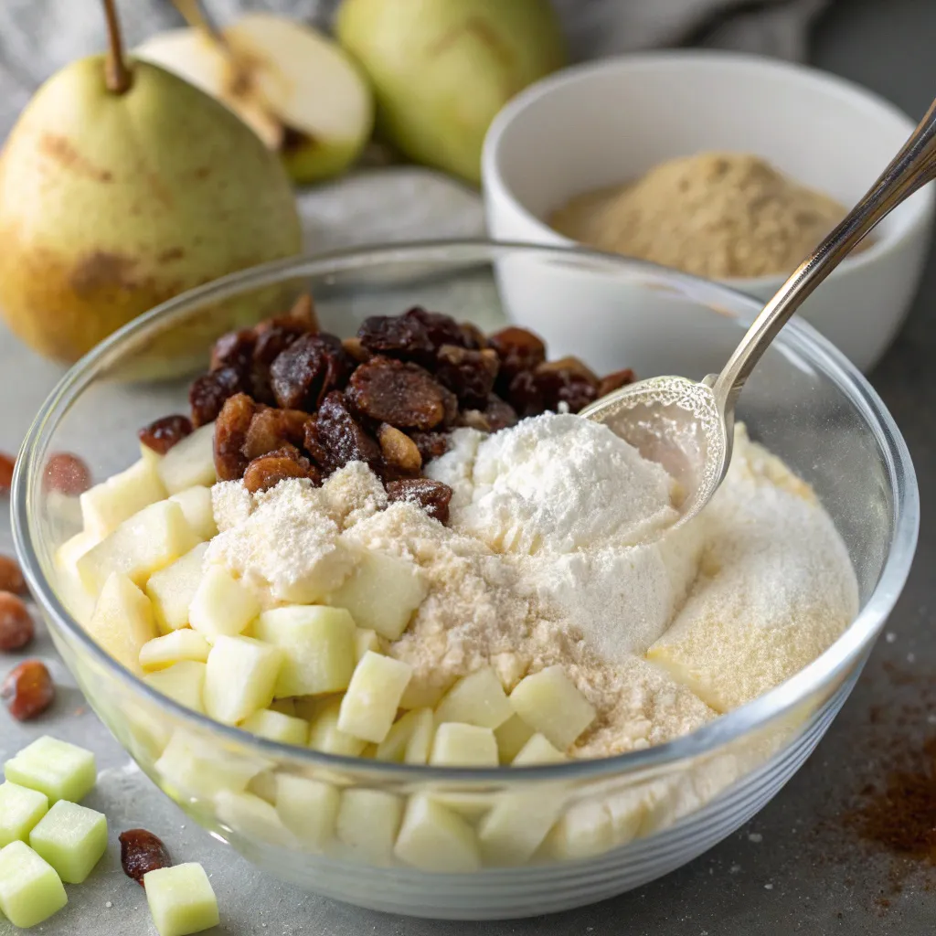 Moist Pear Date Yogurt Cake