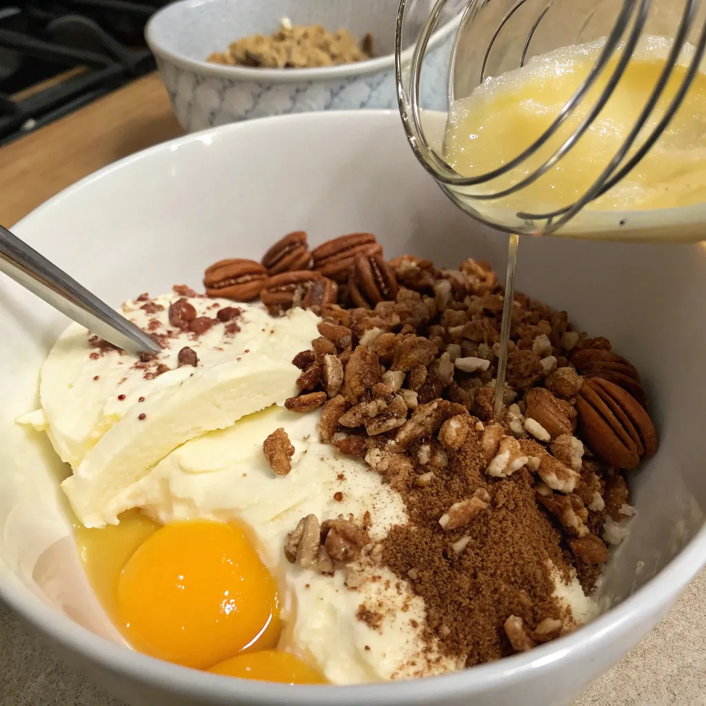 Decadent Pecan Cheesecake Pie (9-Step Creamy & Irresistible Holiday Dessert!) 8 Pecan Cheesecake Pie