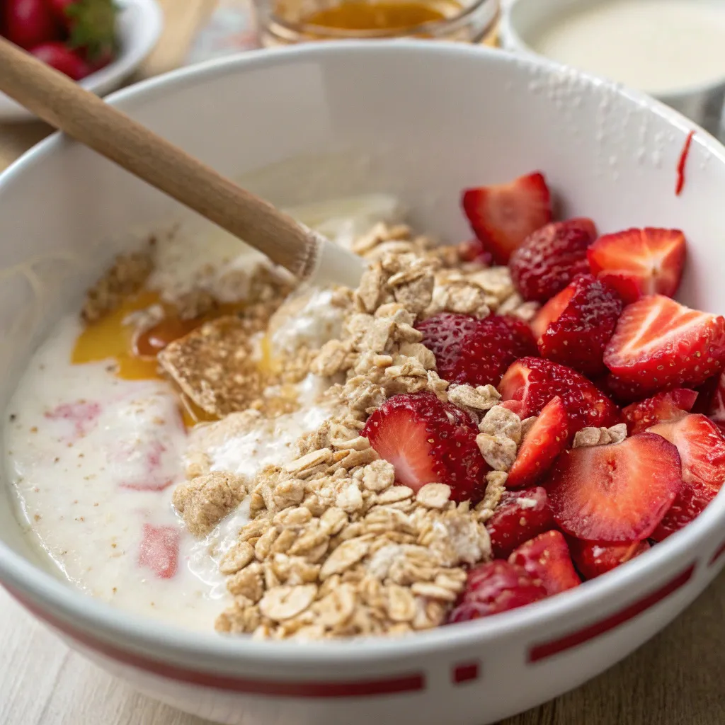 Strawberries & Cream Baked Oats