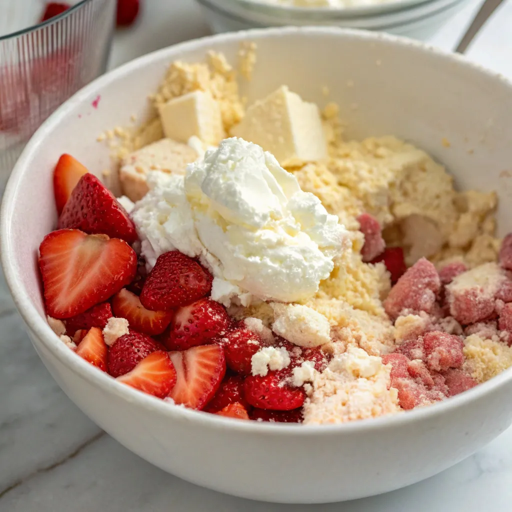 Strawberry Cheesecake Dump Cake