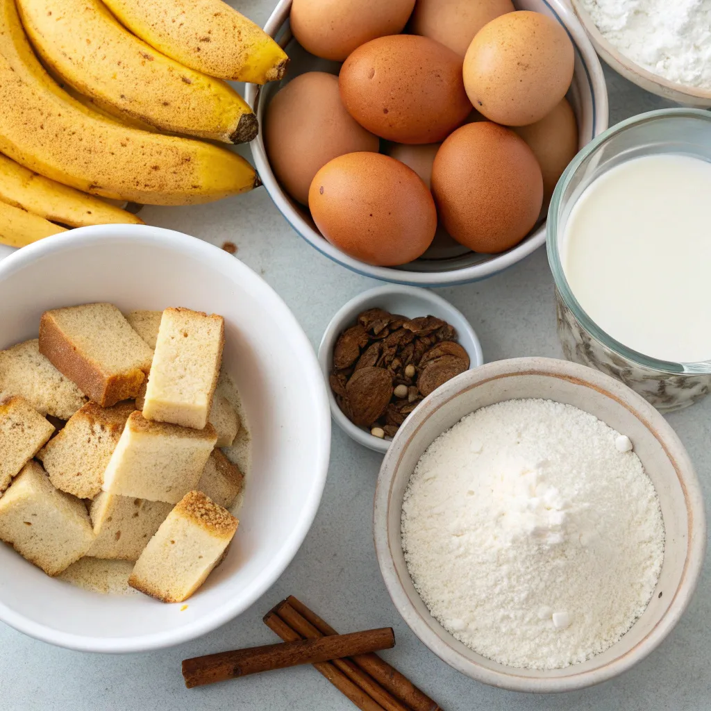 Warm Banana Bread Pudding Cake