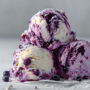 Creamy Blueberry Cottage Cheese Ice Cream