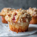 Lemon Rhubarb Streusel Muffins