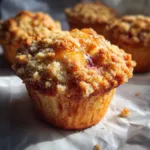 Lemon Rhubarb Streusel Muffins