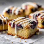 Luscious Mini Blueberry Lemon Cookie Bars with White Chocolate Drizzle