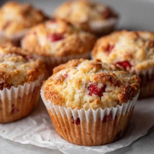 Strawberry Lemon Cottage Cheese Muffins
