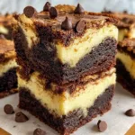 High Protein Greek Yogurt Banana Cheesecake Brownies with Chocolate Chip Layers