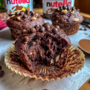 Gooey Nutella Stuffed Muffins
