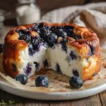 3-Ingredient Cottage Cheese Blueberry Cake