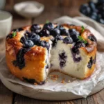 3-Ingredient Cottage Cheese Blueberry Cake