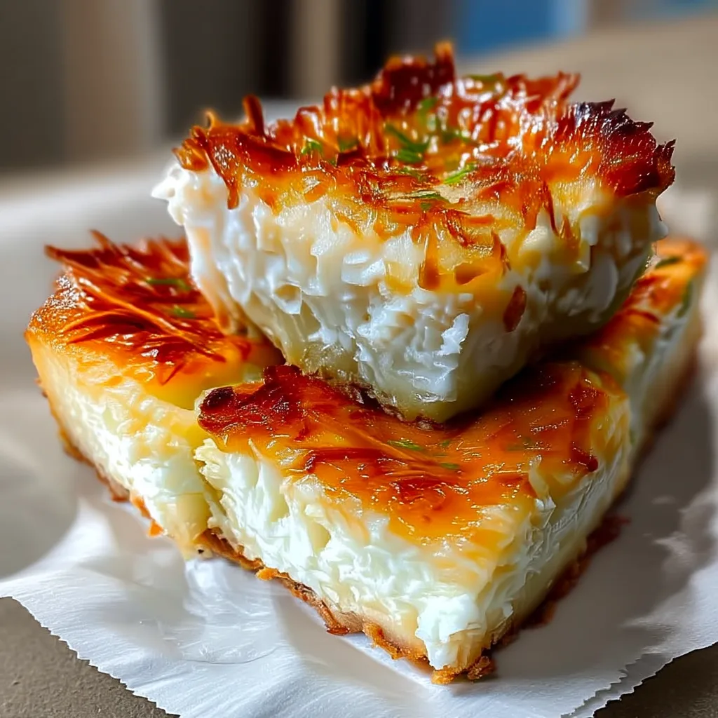 Flourless Coconut Cream Cottage Cheese Pie Bars