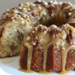 Apple Pecan Cake with Caramel Glaze