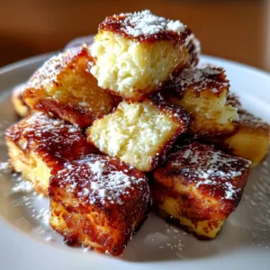 Fluffy Cottage Cheese French Toast Bites