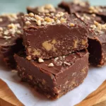 No-Bake Dark Chocolate Peanut Butter Oat Fudge Squares