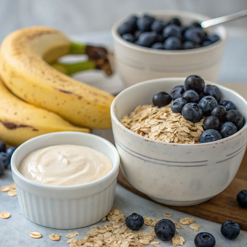Banana Blueberry Yogurt Oat Cake